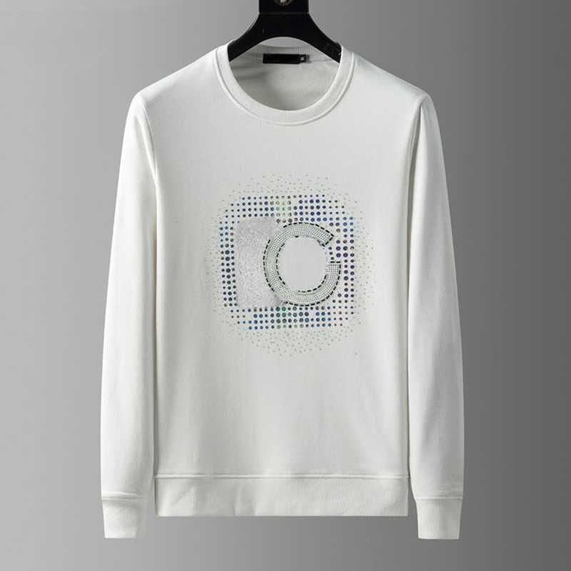

Spring autumn mens ironing sweater Dg designer long sleeve T shirt female letter printing round neck pullover coat, White