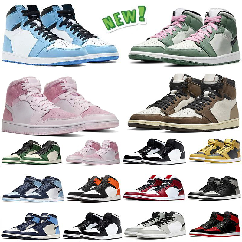 

2022 Jump man 1s men women basksetball shoes Bred Patent Bordeaux Brotherhood Dark Mocha Chicago Obsidian Travis Scott fragment Shadow trainers sport sneakers 36-47, 88