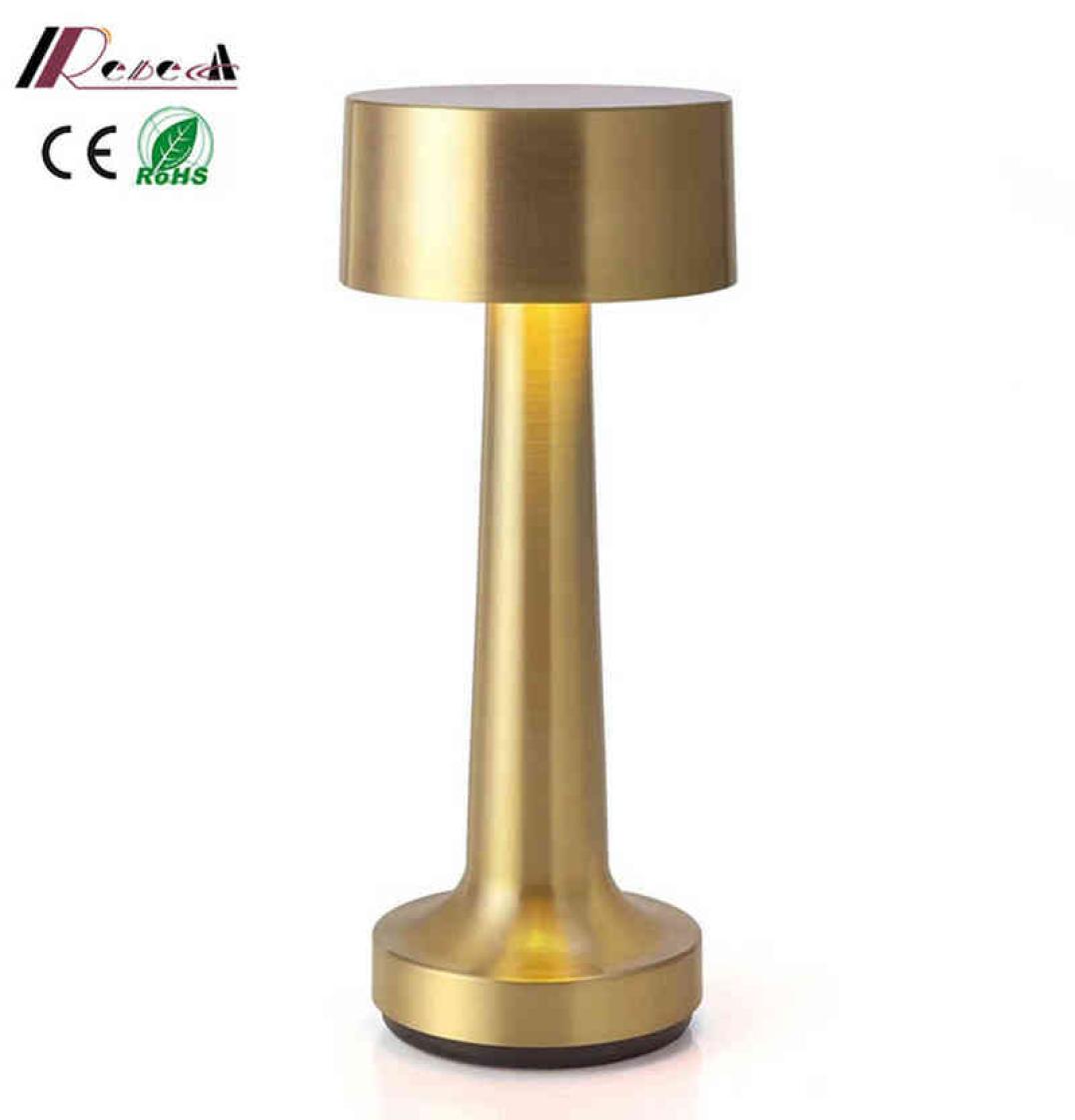 

Mini gold table lamp decorative Led China cordless light touch switch dimming portabletablelamp for restaurant el bar H2204231159423