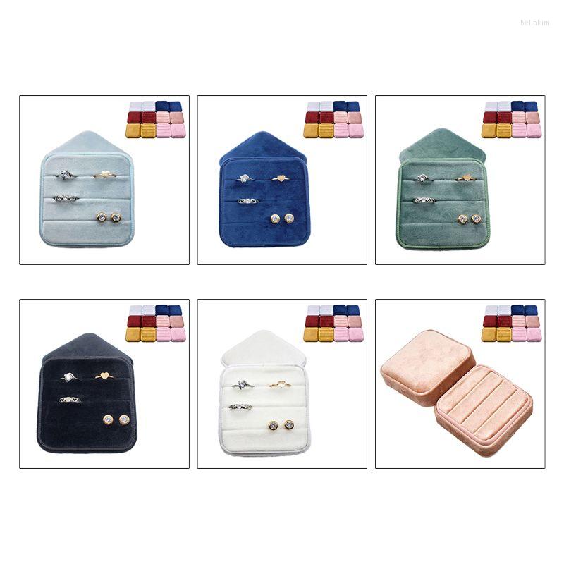 

Jewelry Pouches Ring Organizer Display Case Tray & Earring Holder Storage Box For Shows With Transparent Lid