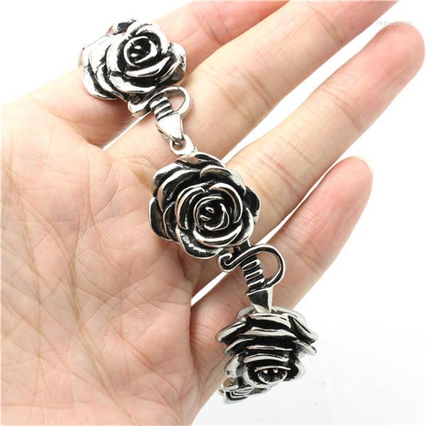 

Link Bracelets Rose Flower Bracelet 316 Stainless Steel Lover