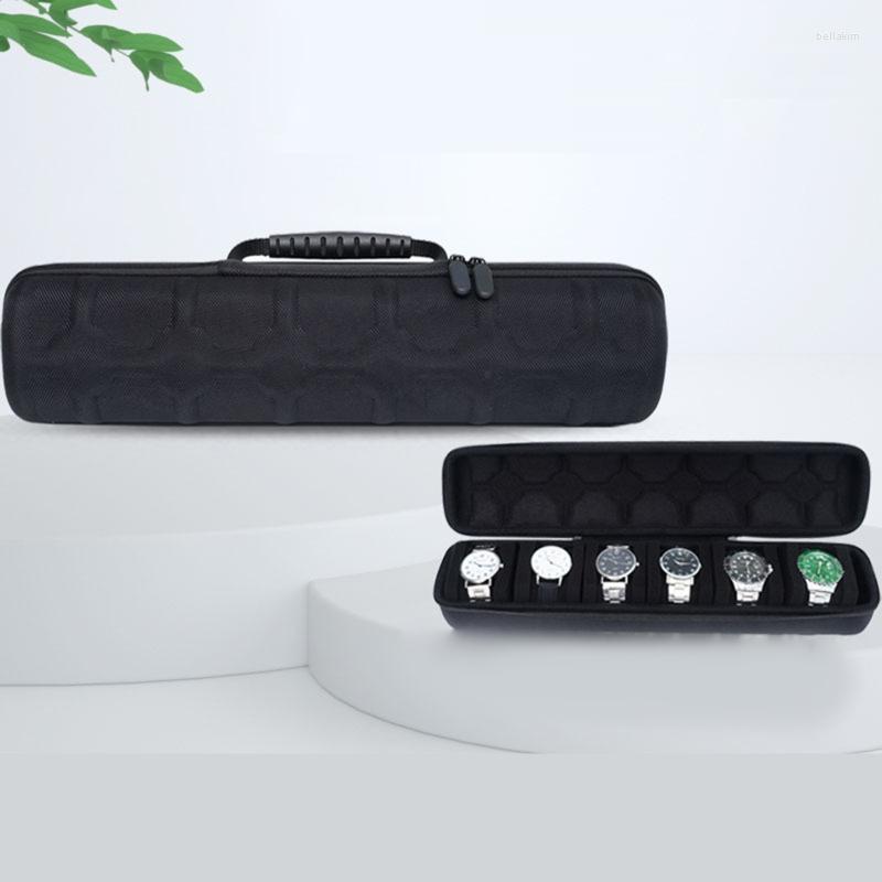 

Jewelry Pouches 6 Slots Portable Storage Organizer For Watch With Zipper Case Display Box Men Women Trave