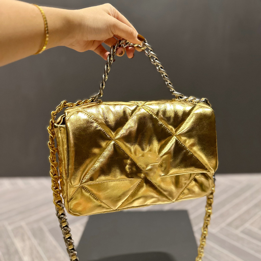 

Designers Classic 19 Mini Flap Shoulder Bags Handbags Genuine Leather Handbag Fashion Gold Silver Original Metal Crossbody Bag Luxurys Designer Chain Bag
