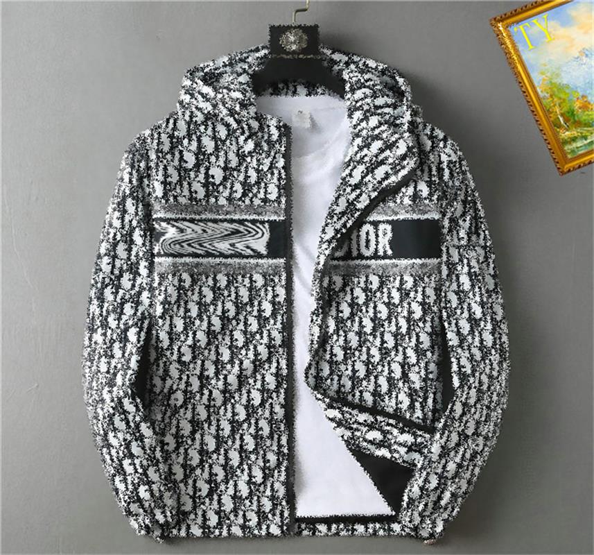 

Autumn 2022 Luxury Men's Jacket Hooded Print Casual Outdoor Windbreaker Thin Coat, White