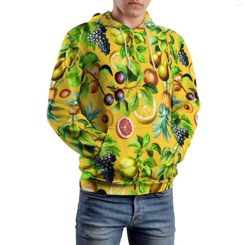 

Men's Hoodies Tropical Fruit Print Loose Pineapple Lemon Streetwear Pullover Hoodie Male Long-Sleeve Hip Hop Design Hooded Sweatshirts, Style-12