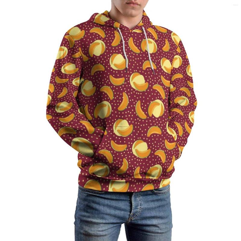 

Men' Hoodies Muskmelon Fruit Loose Polka Dots Print Kawaii Hoodie Unisex Long Sleeve Oversized Casual Design Clothing, Style-9