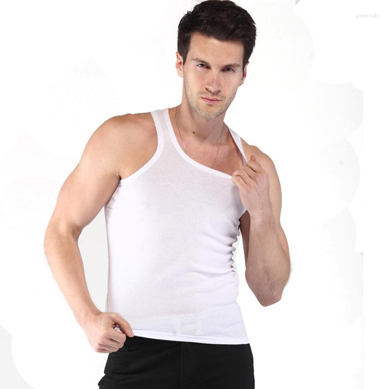 

Undershirts 2022 Men's All Cotton Undershirt Solid Color Seamless Underwear Close-fitting Broad Shoulders V Neck Vest Comfortable T-shirt, Black