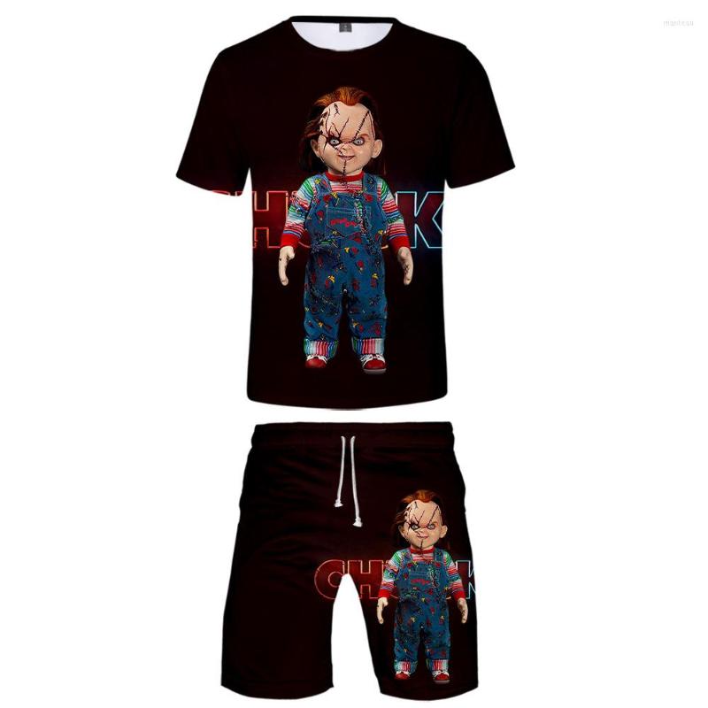 

Men's Shorts Horror Movie Chucky Two Pieces Sets Men 3D T Shirts Suit Summer Tops Tees Seed Of Tshirt Clothing, Stdk61