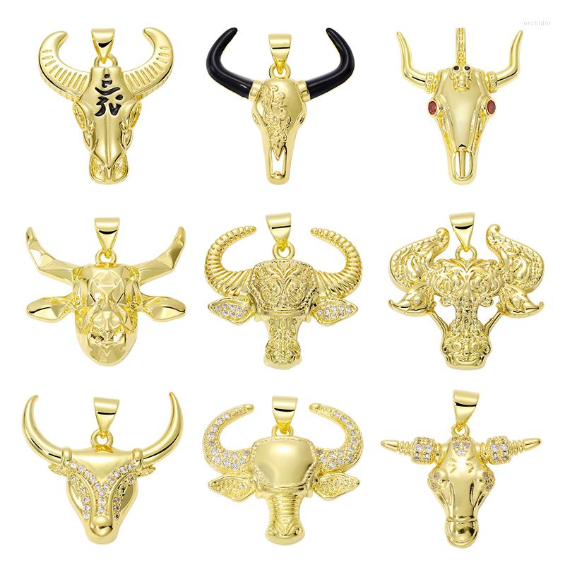 

Charms JUYA Bull Head 18K Gold Plated Charm Bracelet For Jewelry Making Supplies Copper Samll Pendant Necklace Diy Accessories Handmade