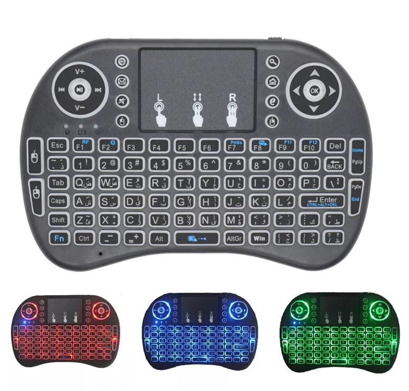 

YEZHOU Mini i8 Keyboard Colorful Backlight English laptop bluetooth Remote Control 2.4G Wireless Keyboard Fly Air Mouse With Touchpad For S912 Android TV Box