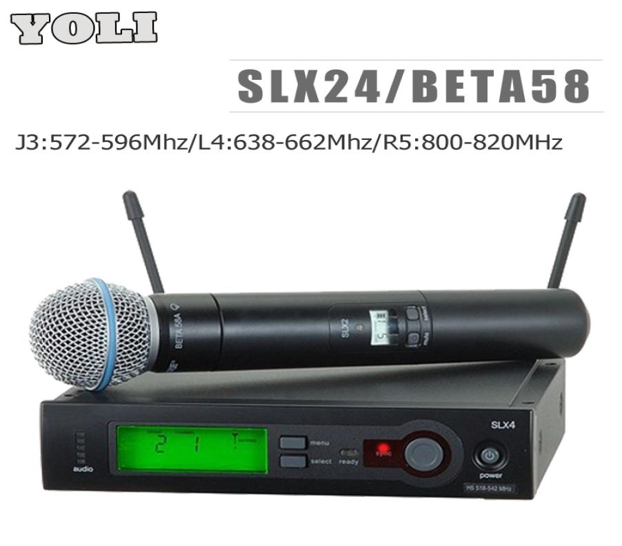 

J3572596MhzL4638662MhzR5800820Mhz UHF PRO WIRELESS MICROPHONE SYSTEM SLX24BETA58 Handheld Mic for Stage DJ9917752