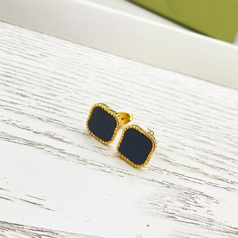 

Fashion Vintage 4/Four Leaf Clover Charm Stud Earrings Back Mother-of-Pearl gold 18K Gold Plated for Women Valentine's Mother's Day Wedding Jewelry Gift I