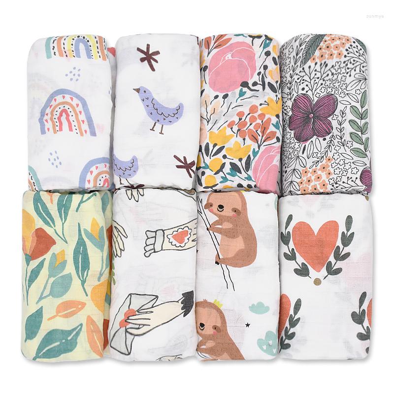 

Blankets 120x120cm Bamboo Cotton Baby Swaddle Bedding Bath Towel Infant Wrap Gauze Muslin Breathable For Born Dropship, Freesia