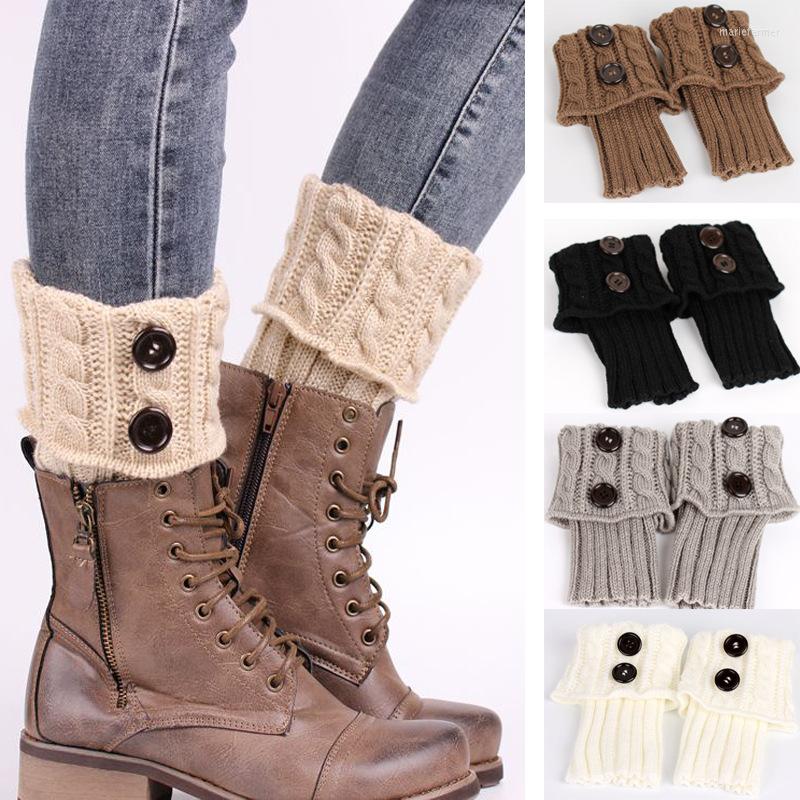

Women Socks Short Boot Winter Warm Solid Color Knitted Ladies Crochet Toppers Cuffs, Beige