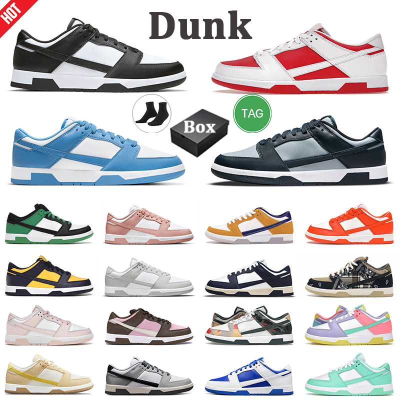

With Box Men Women Dunks Low Running Shoes White Black Triple Pink Blue Raspberry Goldenrod Camcorder De La Soul mens trainer sneakers, # 48