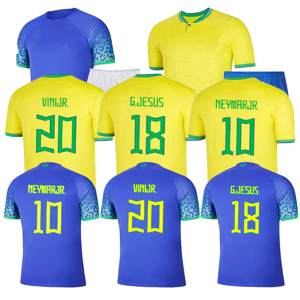 

2022 Brazils VINI JR. Soccer Jersey t shirt brasil CASEMIRO National Team G.JESUS P.COUTINHO Home Away men kids kit L.PAQUETA T.SILVA PELE MARCELO Football Shirt uniform, Home men