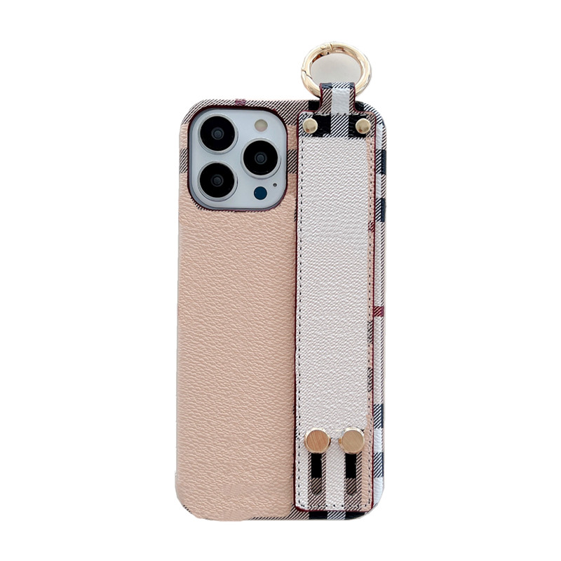 Fashion Luxury Phone Cases for iphone 15 15pro 14 14pro 14plus 13 13pro 12 pro max 11 11pro XS XR XsMax Designer Pattern Leather Wristband Phone-image-724969484
