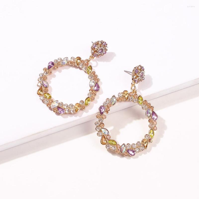 

Stud Earrings Geometric Vintage Big Round Women Wedding Gift Crystal Design Female Fashion Jewelry Bijoux Wholesale