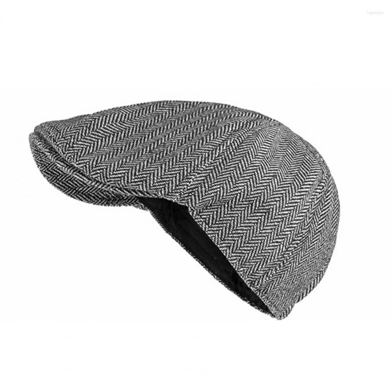 

Berets Stylish Men Cap Lightweight Headdress Sboy Hat Patchwork Beret, White