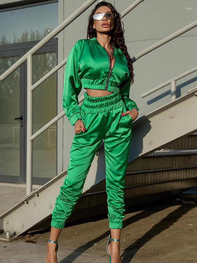 

Women' Two Piece Pants Women Tracksuit 2 Set Short Coat Zipper Top High Waist Pencil Female Solid Casual Outfits 2022 Autumn Slim Lady Suit, Black