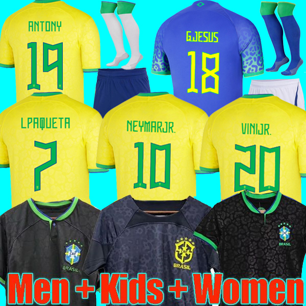 

3xl 4xl 2022 brasil BRAZILS soccer jerseys Camiseta de futbol ANTONY PAQUETA COUTINHO football shirt JESUS MARCELO CASEMIRO 22 23 maillots men women kids SET, Home kids +socks