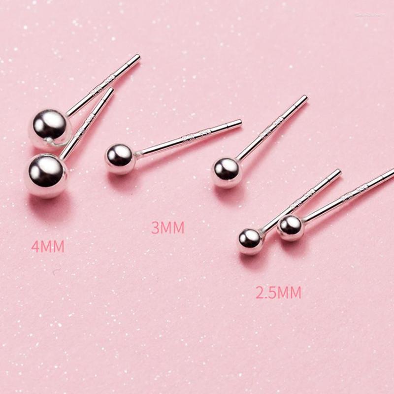 

Stud Earrings S925 Sterling Silver Ladies Round Beads Cute Ball Elegant Women's Holiday Gifts