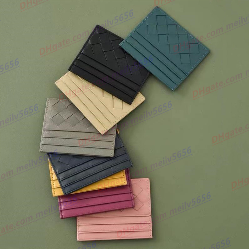 

High quality leather bags wallet luxury ultra thin leather wallets large lattice cardholder men and women's fashion mini card bag Coin Purse, Grey