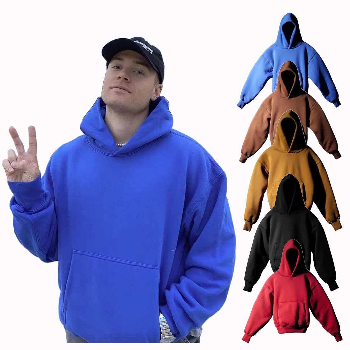 Designer Hoodie the Perfect Hoody Wests Klein Blue Pullover Hoodies Tripartite Co de marque Hooded Jumper Mode Hommes Femmes Couleur unie Hauts à