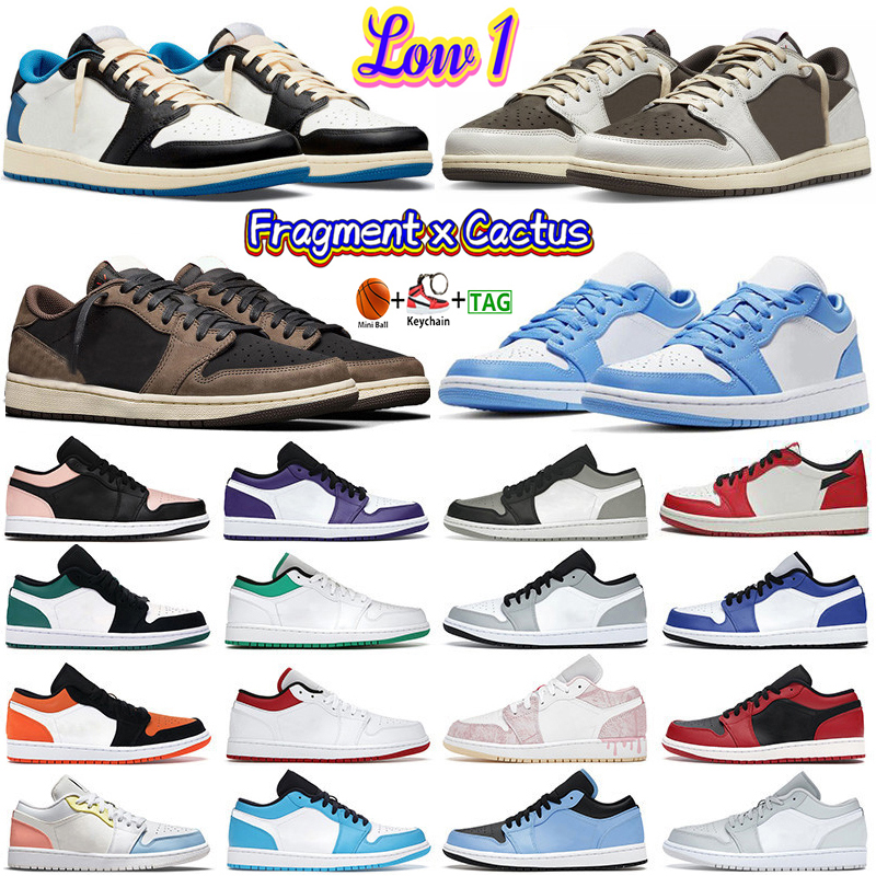 

Top Fashion Jumpman 1 Low Basketball Shoes 1s Wolf Grey Carbon Fiber All-Star Arctic Punch Black Toe Fragment Reverse Mocha UNC Grey Camo Mens Trainers Women Sneakers