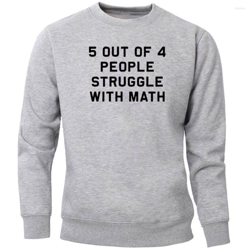 

Men' Hoodies 5 Of 4 People Struggle With Math Funny School Teacher Teaching Humor Sweatshirts Men Crewneck Hoodie Sportswear, White 1