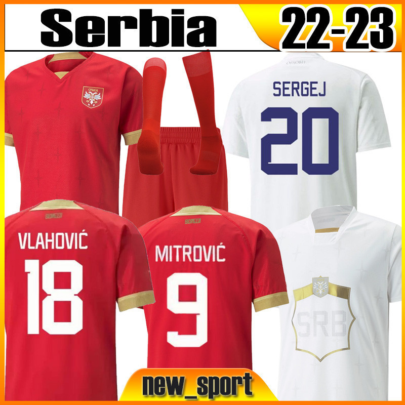 

22 23 SERBIA Soccer Jerseys Vlahovic MILIVOJEVIC MITROVIC Kostic 2023 TADIC KOLAROV SERGEL JOVIC Men national team Football Shirt uniforms S-XXL top thailand, 2022 away