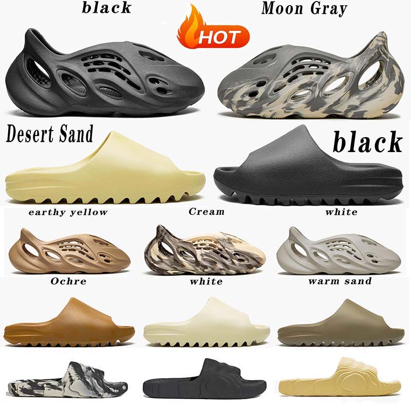 

Sandals Slides Sneakers Slippers Shoes Fashion Trainers Slider Foam Runner Slippers Graffiti Bone White Resin Desert Sand Rubber Summer Designer Beach, Box