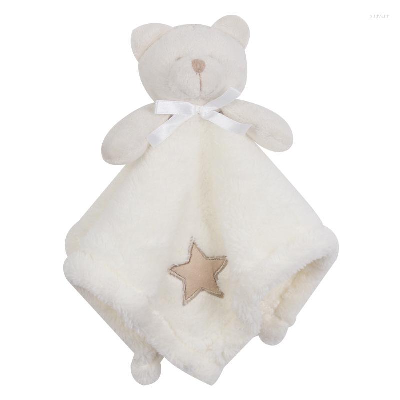 

Blankets Furry Soft Baby Stuffed Animal Soothe Blanket Bashful Security Bear Pacify Towel Born Appease, White bear