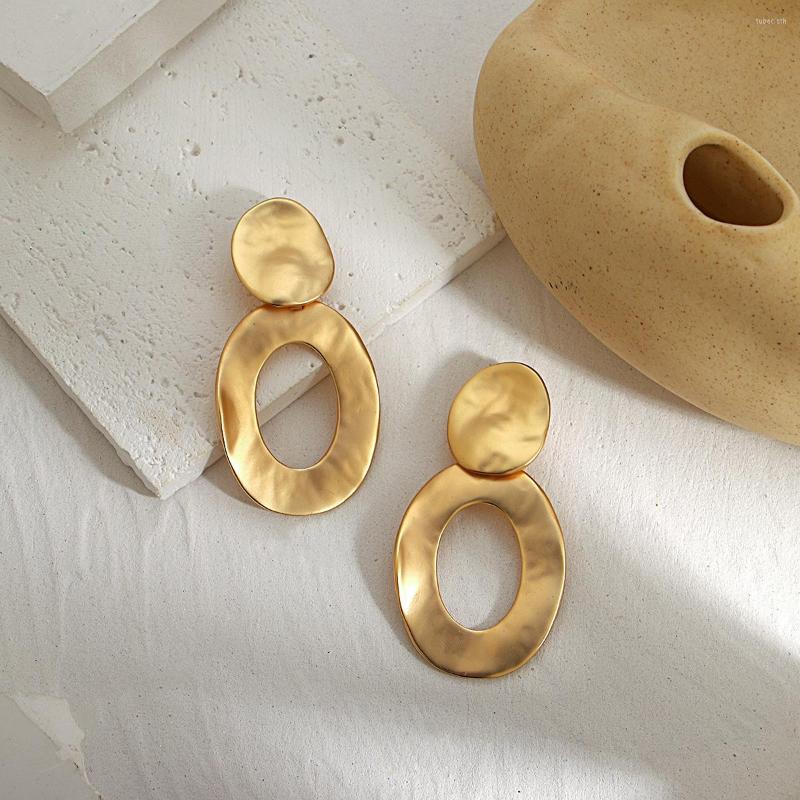 

Dangle Earrings Amorcome Vintage Large Gold Color Geometric Drop For Women Girls Metal Aesthetic Pendientes Jewelry