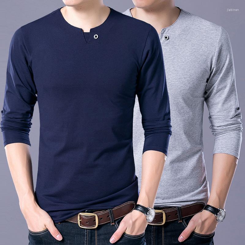

Men's T Shirts Design Fashion Mens Long Sleeved Tee Autumn & Spring Male Casual Solid Slim Fit Pure Cotton, Black