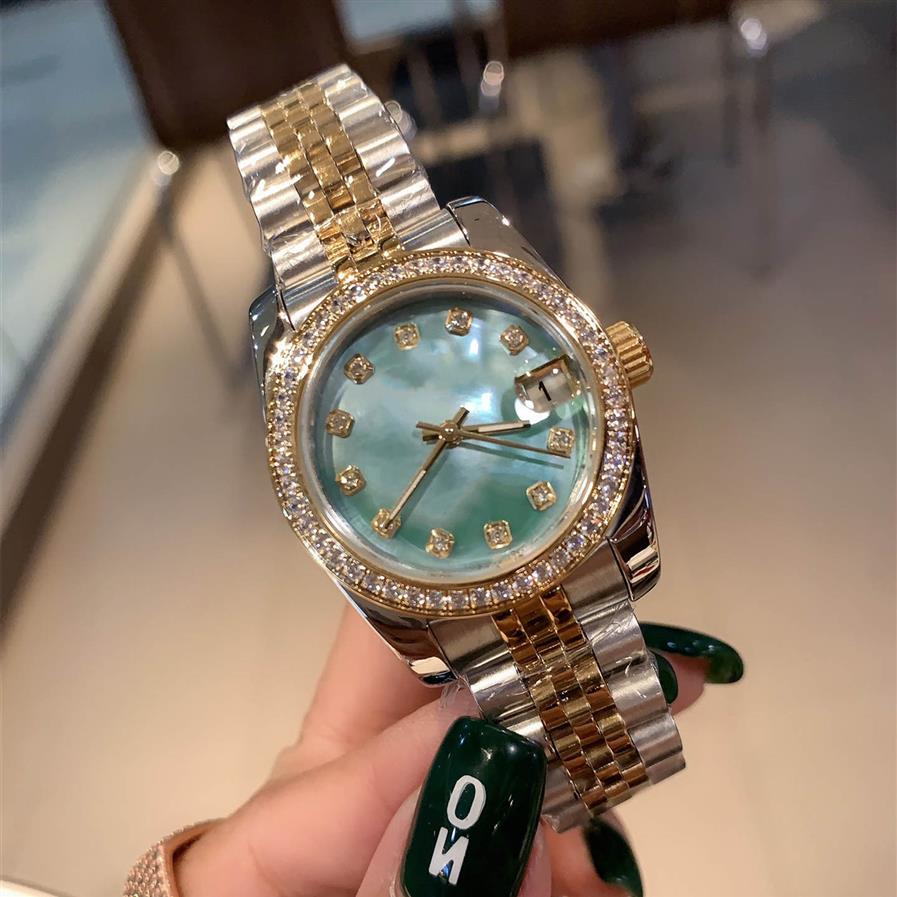 

Designer gradient luxury women's watch 31mm diamond embellishment five colors automatic machinery stainless steel belt a216G, Swimming