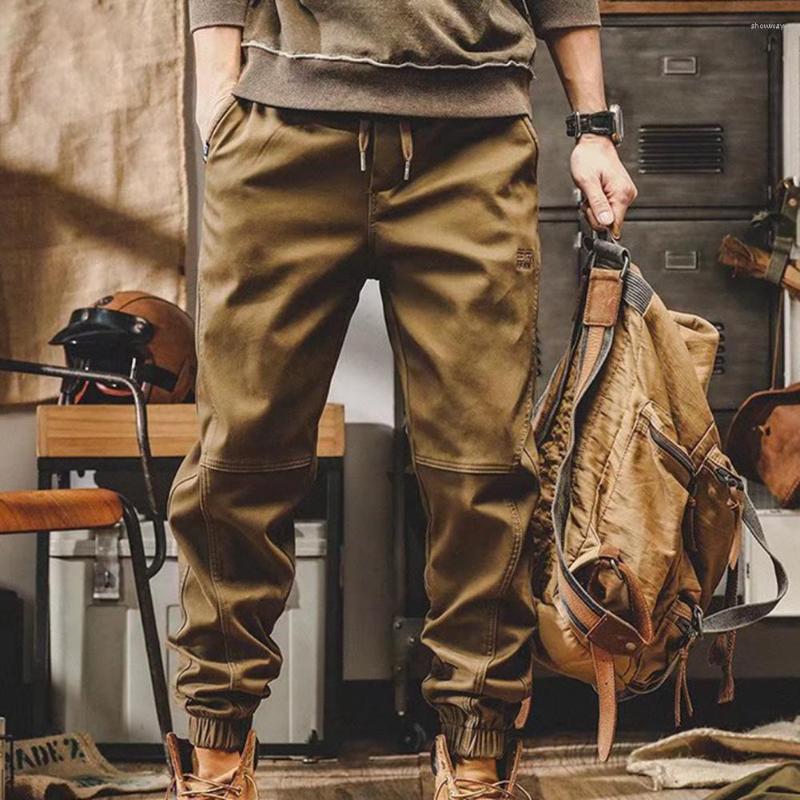 

Men's Pants Men Trousers Elastic Waist All Match Handsome Retro Mid, Khaki