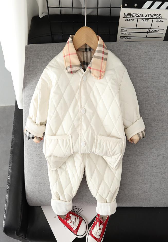 

2 Pcs Autumn Winter Girls Boys Kids Set Fashion Girl Boy Clothes Warm Coat Clothes Child Costume Suit Children039s Clothing5009499, Beige