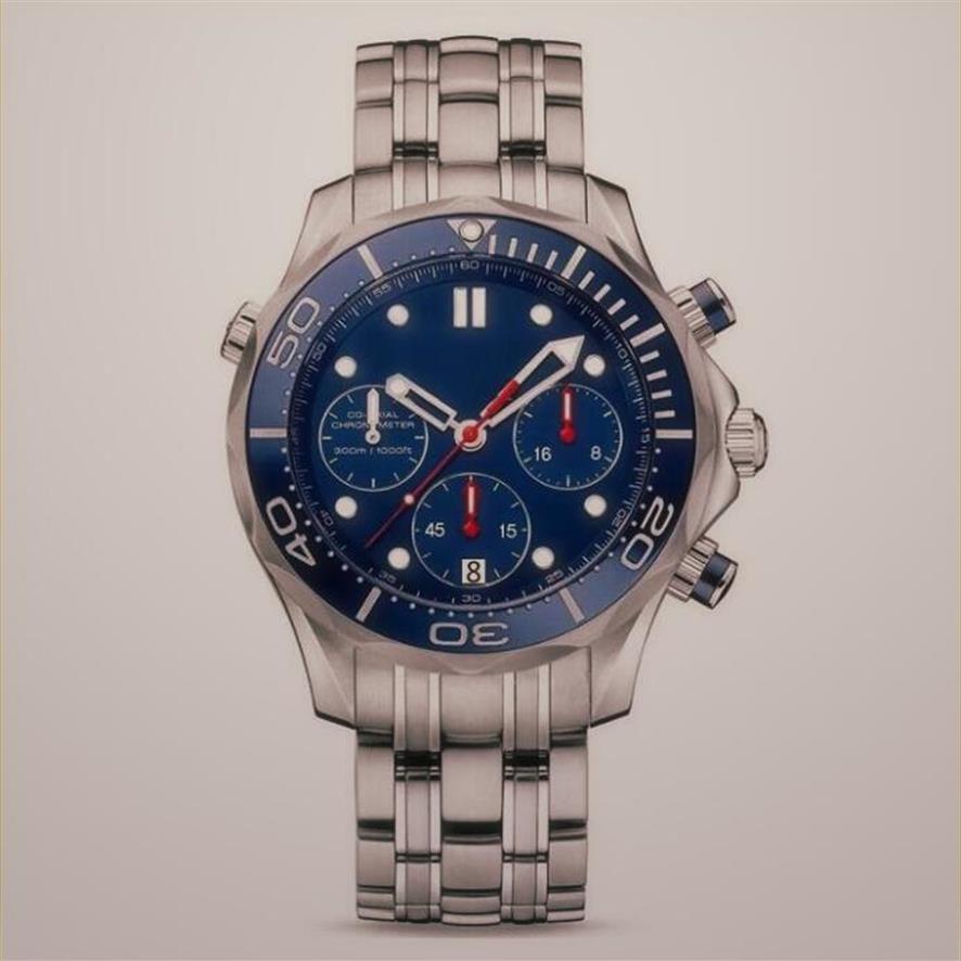 

blue Luxury Mens Watch Stopwatch Stainless Steel Watches Men Date 2813 Automatic movement Just President designer Wristwatches206E, As pic