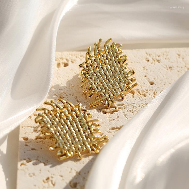 

Stud Earrings Unisex 18K Gold Plated Denim Style Earring Silver Pin