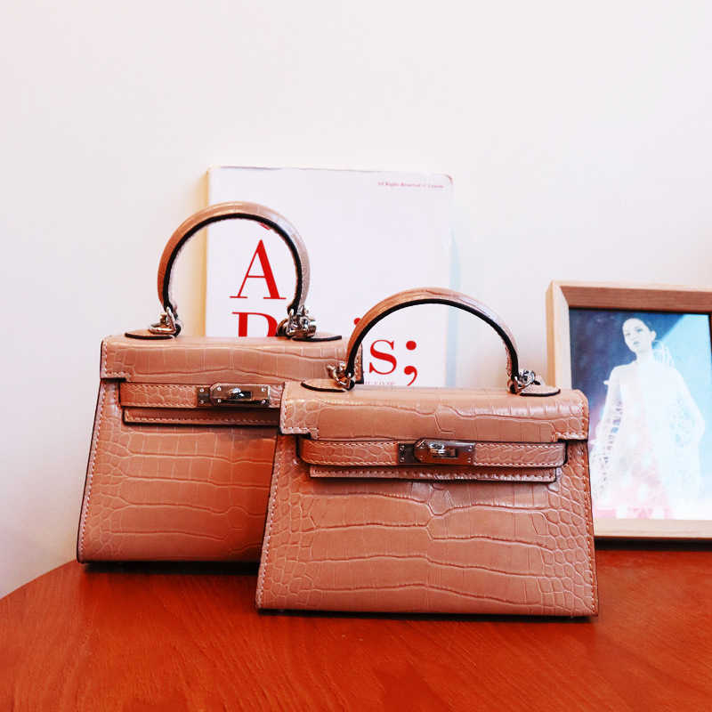 

h bag Classic Leather Fashion H ermese Bags Pu crocodile Mini women classic single shoulder diagonal cross hand carrying style, Not for sale do not shoot
