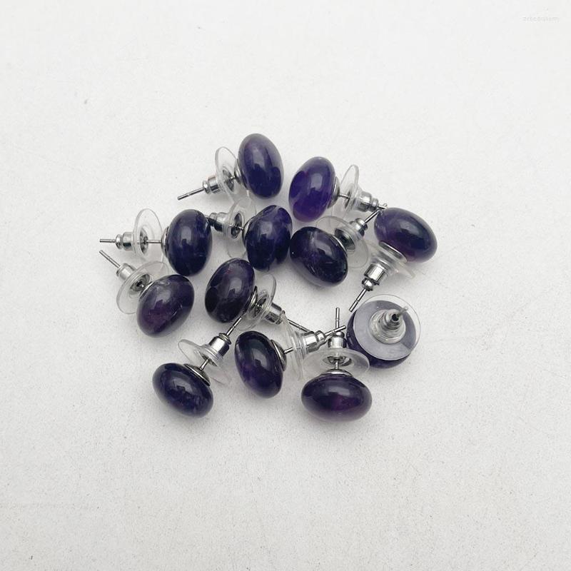 

Stud Earrings Fashion High Quality 6 Pair Natural Stone Amethysts Earring Ear Studs For Jewelry Making Charm Ornaments Wholesale