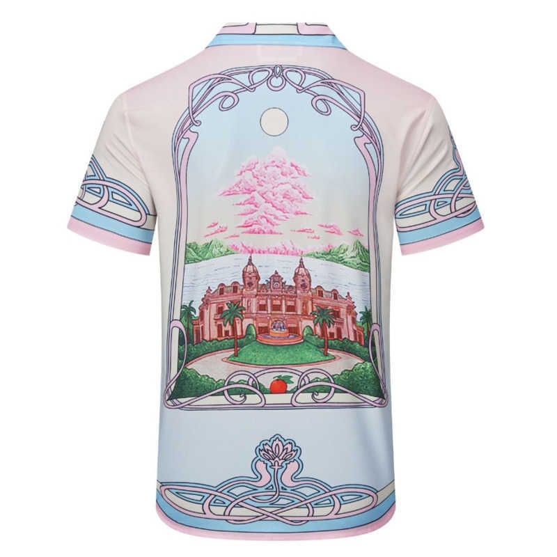 

Casa summer mens casual shirt Casablanc designer shirts short sleeved tshirt printed lapel Silk Shirt men women hip hop fashion top 887, Casa-1