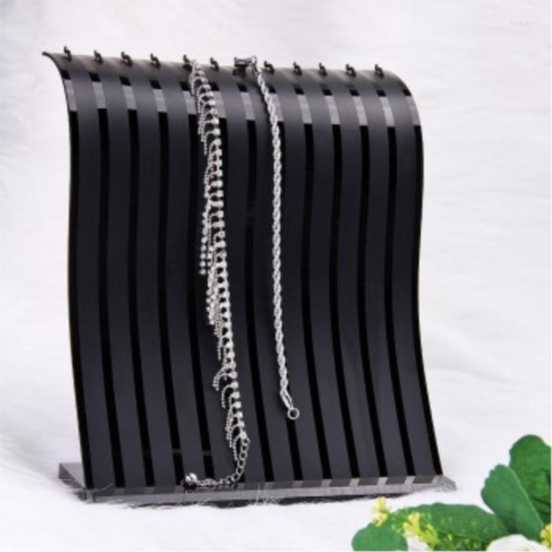 

Jewelry Pouches 5pcs Black Organic Glass Display Holder Stand Bracelet For Bracelets Bangle Organizer Shelf Rack