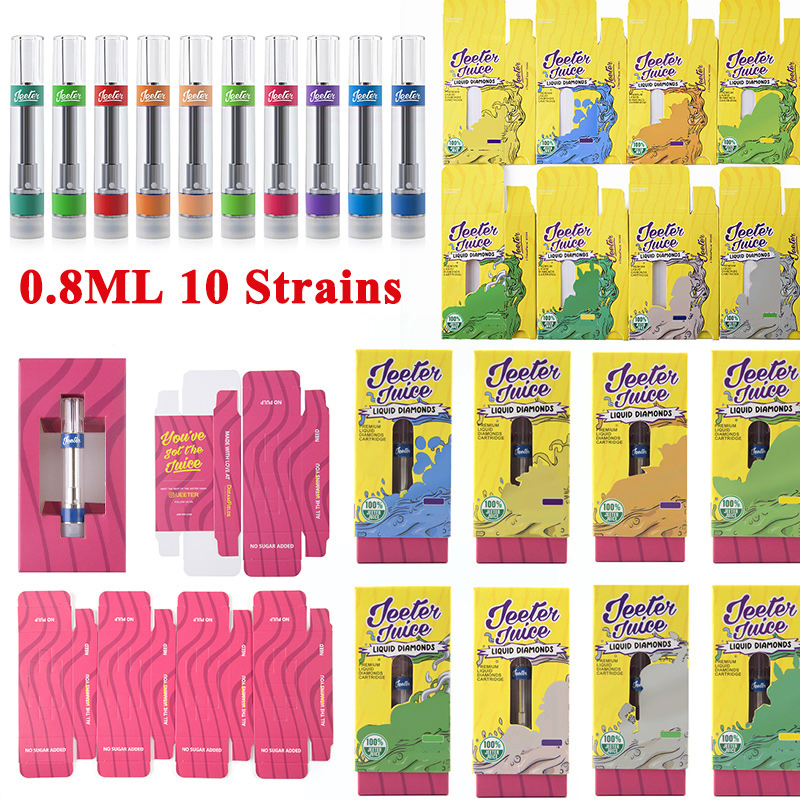 

IN STOCK Jeeter Juice Vape Cartridges Atomizers Ceramic Coil 0.8ml Vapes Carts Premium Liquid Diamond Cartridge Empty Thick Oil E Cigarettes Wax Vaporizers