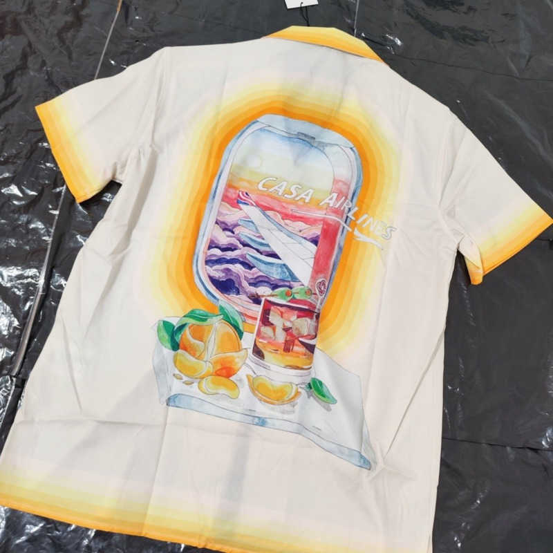 

Casa summer mens casual shirt Casablanc designer shirts short sleeved tshirt printed lapel Silk Shirt men women hip hop fashion jacket, Casa-6