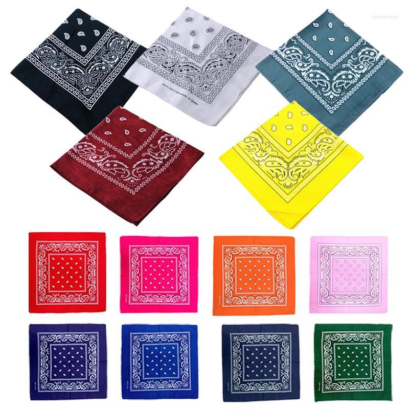 

Bandanas Hiking HeaFashionable Hip Hop Bandana Square Shawl 55Cm Black Red Paisley Headband Printed For Women Men Boys Girls High Quality