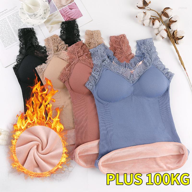 

Women's Tanks Thermal Underwear Plus Size Vest Thermo Lingerie Women Winter Clothing Warm Tops Inner Wear Shirts Undershirt Intimate, Black