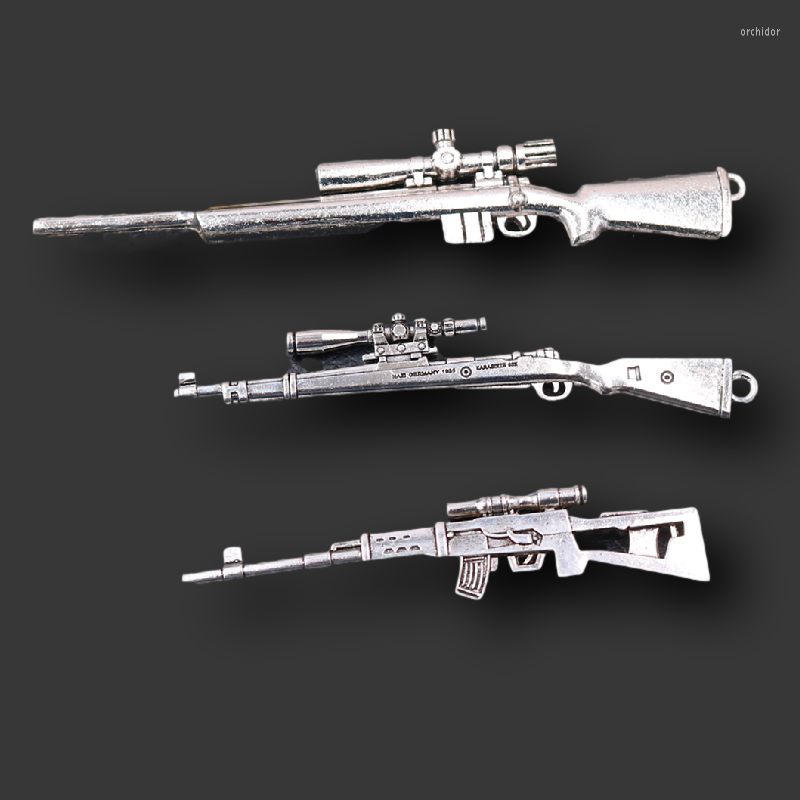 

Charms 3D Sniper Rifle Silver Plated Tone Metal Pendant Punk Necklace Accessories DIY Jewelry Crafts Making A483