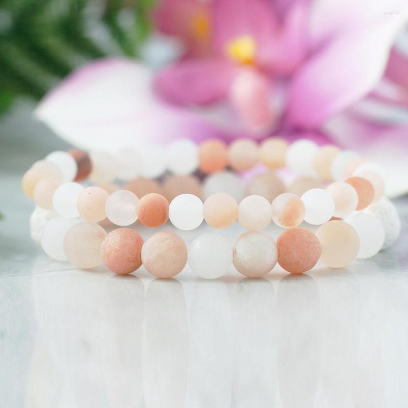 

Link Bracelets MG0970 Pink Aventurine Lava Rock Bracelet Womens Essential Oil Diffuser Set Handmade Healing Crystals